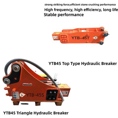 YTB45 ประเภทสูงสุด / สามเหลี่ยม ไฮดรอลิก Breaker 45 ชุด Chisel 1.2-3.0 ตัน