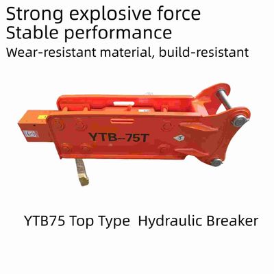 75 Chisel Top Type Hydraulic Breaker ทนทานการสวมใส่ YTB75 สําหรับเครื่องขุด 6-8 ตัน